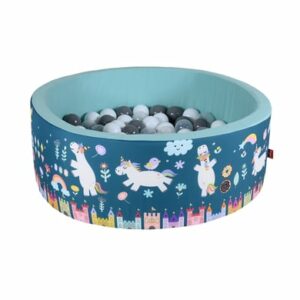 knorr toys® Bällebad soft - Unicorn petrol - 150 balls grey/white/transparent blau