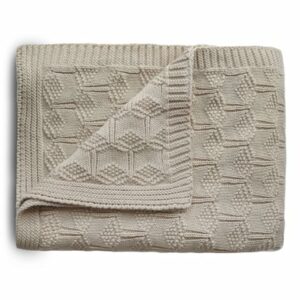 mushie Strickdecke Honeycomb Beige 80 x 100 cm