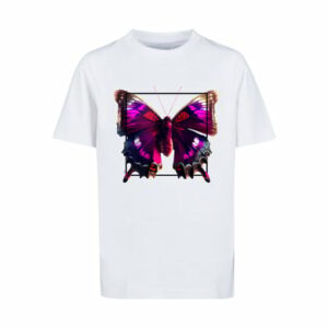 F4NT4STIC T-Shirt Pink Butterfly TEE UNISEX weiß