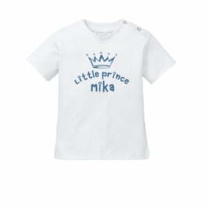 Schnullireich Baby T-Shirt (Kurzarm) mit Namen Kleiner Prinz Weiß