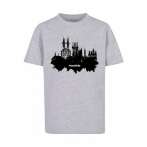 F4NT4STIC T-Shirt Cities Collection - Munich skyline heather grey