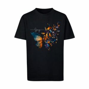 F4NT4STIC T-Shirt Schmetterling Frühling Tee Unisex schwarz