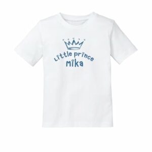 Schnullireich Kinder T-Shirt mit Namen (Kurzarm) Little Prince Weiß