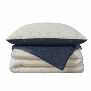 hibboux® Bettwäsche-Set Hygge Blue&Ecru