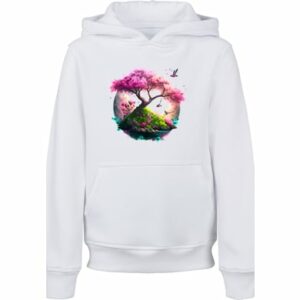 F4NT4STIC Hoodie Kirschblüten Baum Unisex Hoodie weiß