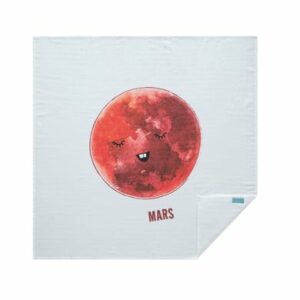 hibboux® Tagesdecken Musselin 120x120 Cosmic-Mars Multicolor