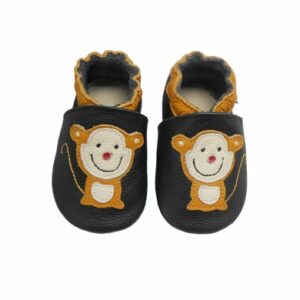 Bemesu Baby Krabbelschuhe Affe Schwarz Affe Schwarz