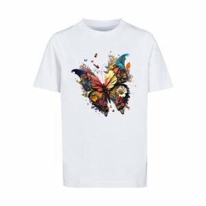 F4NT4STIC T-Shirt Schmetterling Bunt weiß