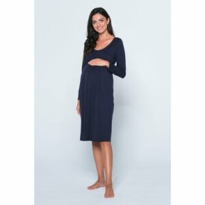 Cool Mama Umstands- und Stillnachthemd 2 in 1 Navy blau