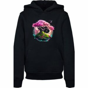 F4NT4STIC Hoodie Kirschblüten Baum Unisex Hoodie schwarz