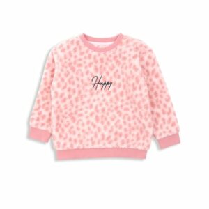 Threadcup Sweatshirt Fleece Leopard Husky Pink