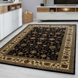 Giancasa Orientteppich Kurzflorteppich Wohnzimmer orientalisch Schlafzimmer 210 BLACK