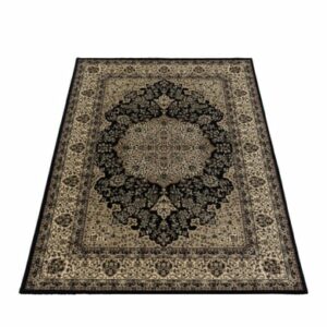 Giancasa Orientteppich Wohnzimmer orientalisch Kurzflorteppich Designteppich 2608 black