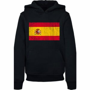 F4NT4STIC Hoodie Spain Spanien Flagge distressed schwarz