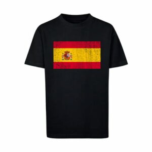 F4NT4STIC T-Shirt Spain Spanien Flagge distressed schwarz