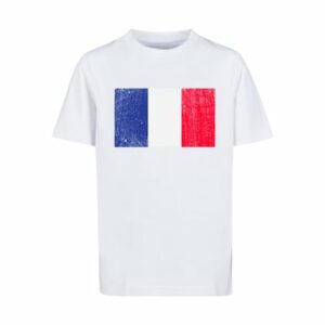 F4NT4STIC T-Shirt France Frankreich Flagge distressed weiß