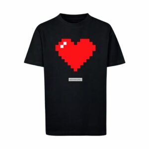 F4NT4STIC T-Shirt Pixel Herz Good Vibes Happy People schwarz