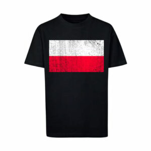 F4NT4STIC T-Shirt Poland Polen Flagge distressed schwarz