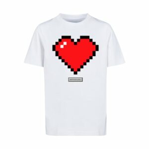 F4NT4STIC T-Shirt Pixel Herz Good Vibes Happy People weiß