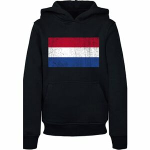 F4NT4STIC Hoodie Netherlands NIederlande Holland Flagge distressed schwarz