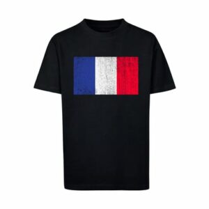 F4NT4STIC T-Shirt France Frankreich Flagge distressed schwarz
