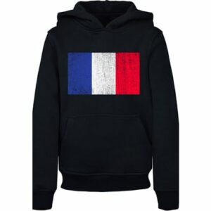 F4NT4STIC Hoodie France Frankreich Flagge distressed schwarz