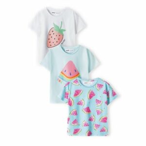 MINOTI 3er-Pack T-Shirts Blau/Weiß/Rosa