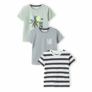 MINOTI 3er-Pack T-Shirts Mintgrün/Grau/Weiß
