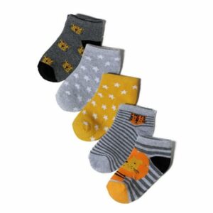 MINOTI 5er-Pack Socken Grau/Gelb/Weiß