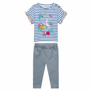 MINOTI T-Shirt und Leggings im Set Weiß/Hellblau