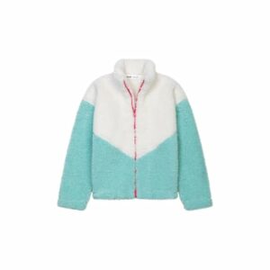 MINOTI Sweatjacke im Teddylook Weiß/Grün