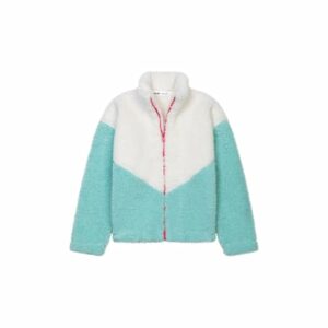 MINOTI Sweatjacke im Teddylook Weiß/Grün