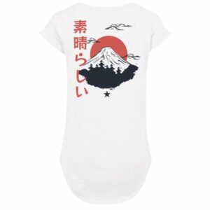 F4NT4STIC Long Cut T-Shirt Mount Fuji weiß