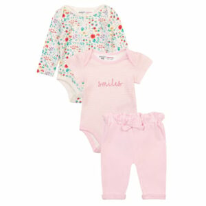 MINOTI Babyset 3-tlg. Rosa/Cremeweiß