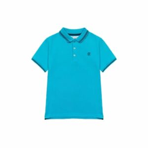 MINOTI Poloshirt mit Kontrastelementen Hellblau