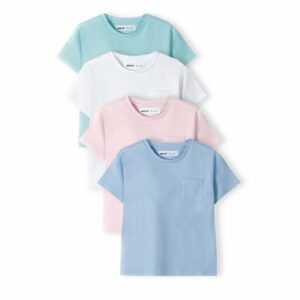 MINOTI 4er-Pack T-Shirts Weiß/Rosa/Blau/Mintgrün