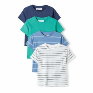 MINOTI 4er-Pack T-Shirts Blau/Grün/Weiß/Dunkelblau