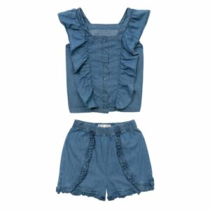 MINOTI T-Shirt und Shorts im Set Denim-Blau