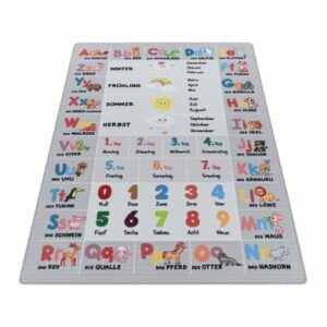 Giancasa Spielteppich Kurzflorteppich Kinderteppich Kinderzimmer Babyzimmer 2904 grey
