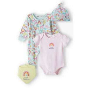 MINOTI Babyset 4-tlg. Aquamarin/Hellrosa