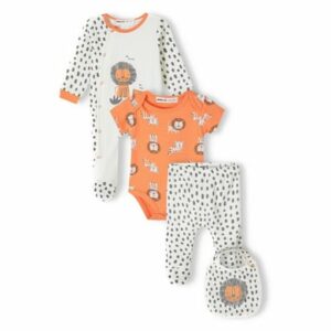 MINOTI Babyset 4-tlg. Weiß/Orange