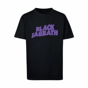F4NT4STIC T-Shirt Black Sabbath Heavy Metal Band Wavy Logo Black schwarz