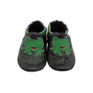 Yalion Baby Krabbelschuhe Frosch schwarz