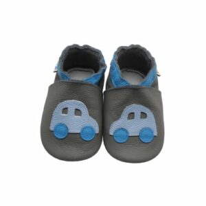 Yalion Baby Krabbelschuhe Auto dunkelgrau