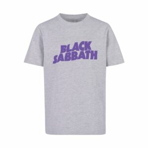 F4NT4STIC T-Shirt Black Sabbath Heavy Metal Band Wavy Logo Black heather grey