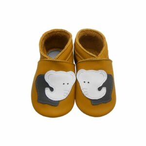 Yalion Baby Krabbelschuhe Elefant currygelb