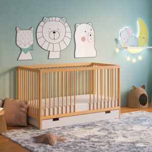 Kids Collective Babybett Gitterbett 60x120 höhenverstellbar & herausnehmbare Sprossen