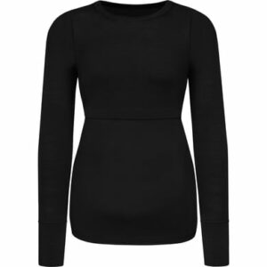 normani Merino Umstands-Langarm-Shirt „Cambria“ Schwarz