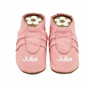 Schnullireich Anti-Rutsch Krabbelschuhe mit Namen Sneaker Rosa