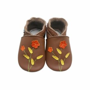 Yalion Baby Krabbelschuhe Blumen braun